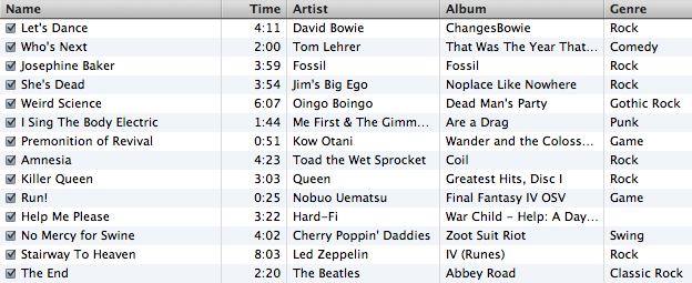 [itunes playlist]